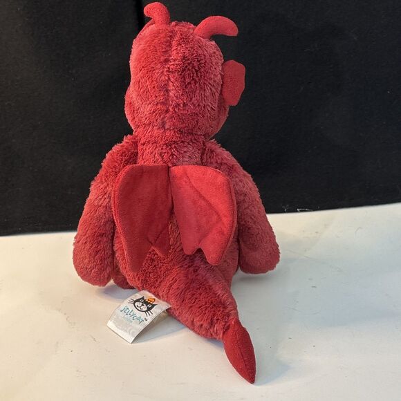 Jellycat BASHFUL DRAGON RED Plush Soft Stuffed Toy Animal London Retired 11in. - Picture 6 of 16